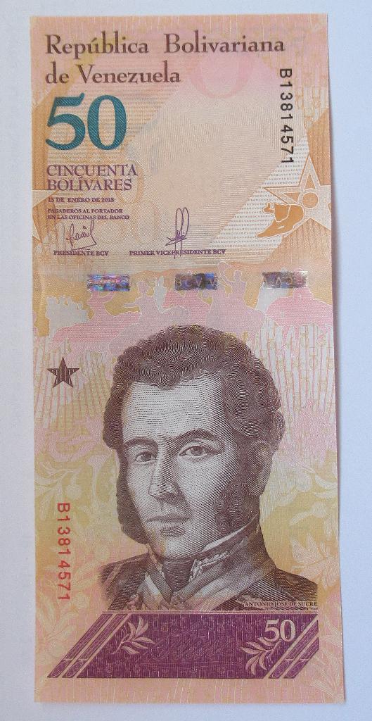 Venezuela 50 bolívares 2018, Timbres & Monnaies, Billets de banque | Amérique, Envoi, Amérique du Sud