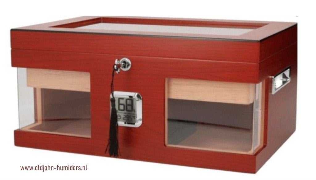 HUMIDOR ANGELO BRUIN, GLAS , DIGITAAL, SLOT, INZETTRAY   H12, Verzamelen, Verzenden, Nieuw, Tabaksdoos of Verpakking