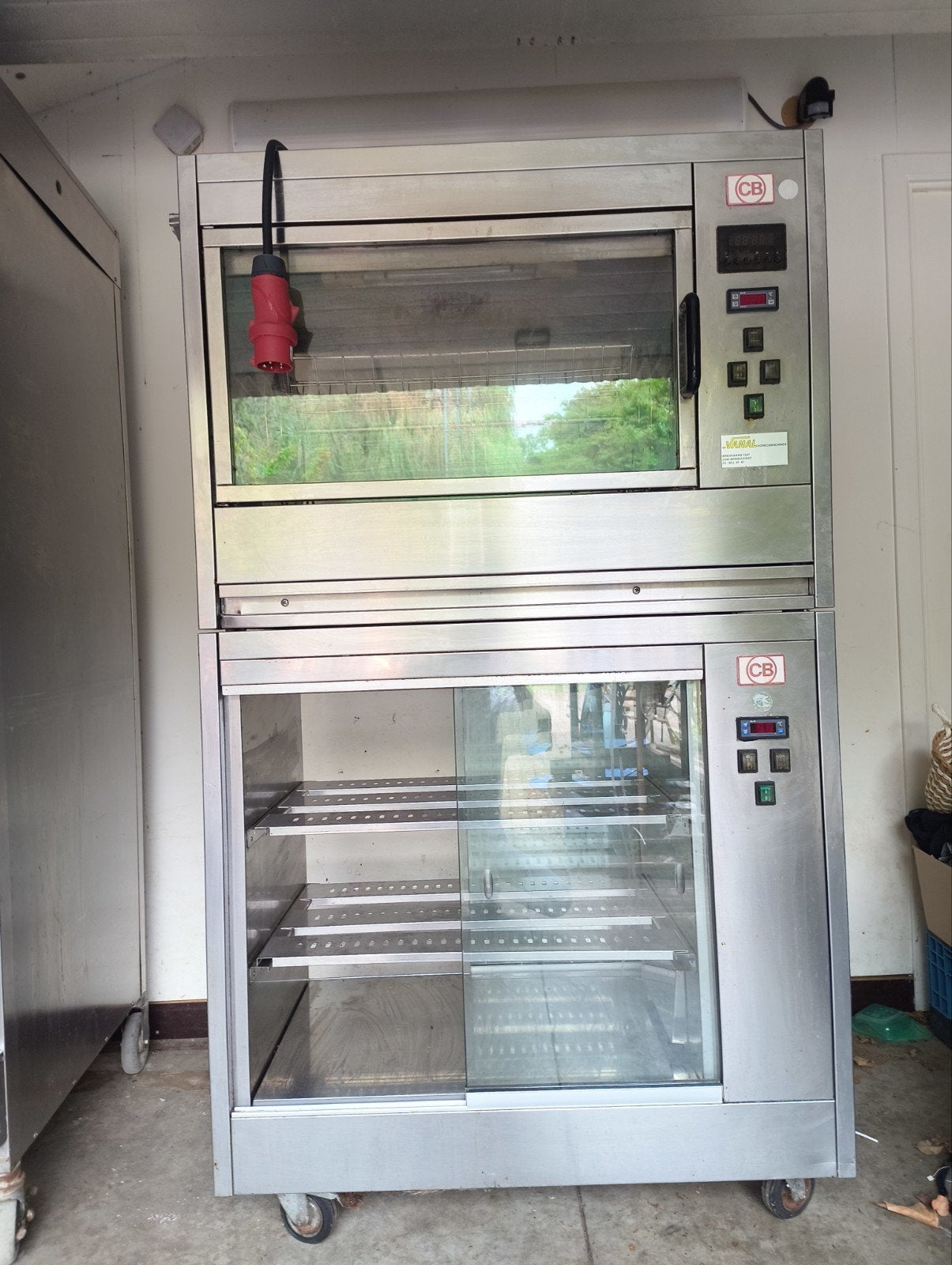 Professionele CB kippengrill met warmhoudvitrine – Horeca –, Ophalen