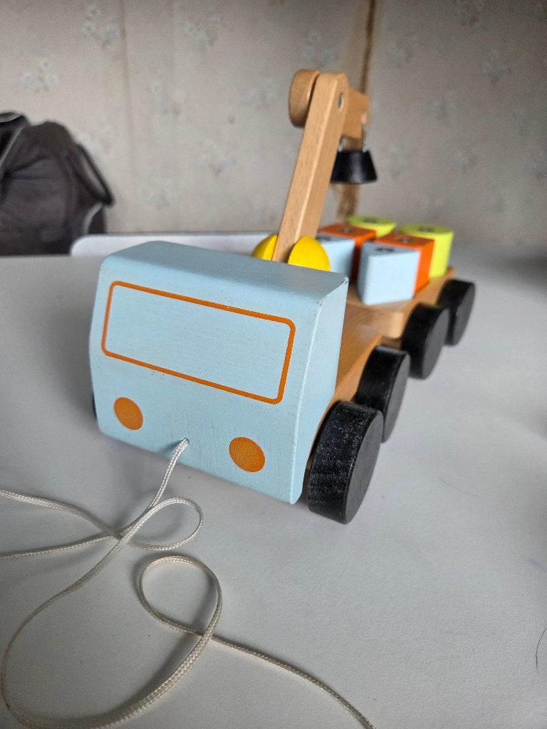 Houten kraanwagen Ikea, Enlèvement ou Envoi, Jouet à Pousser ou Tirer
