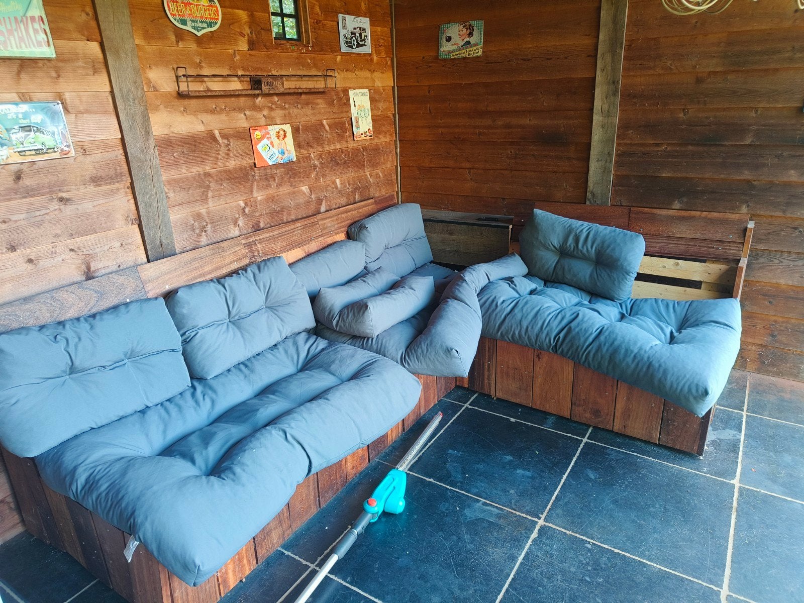 loungeset incl kussens, 5 places, Banque, Enlèvement, Utilisé