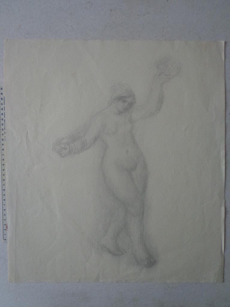 vroege facsimile van Vrouw met tamboerijn van Auguste Renoir, Ophalen of Verzenden