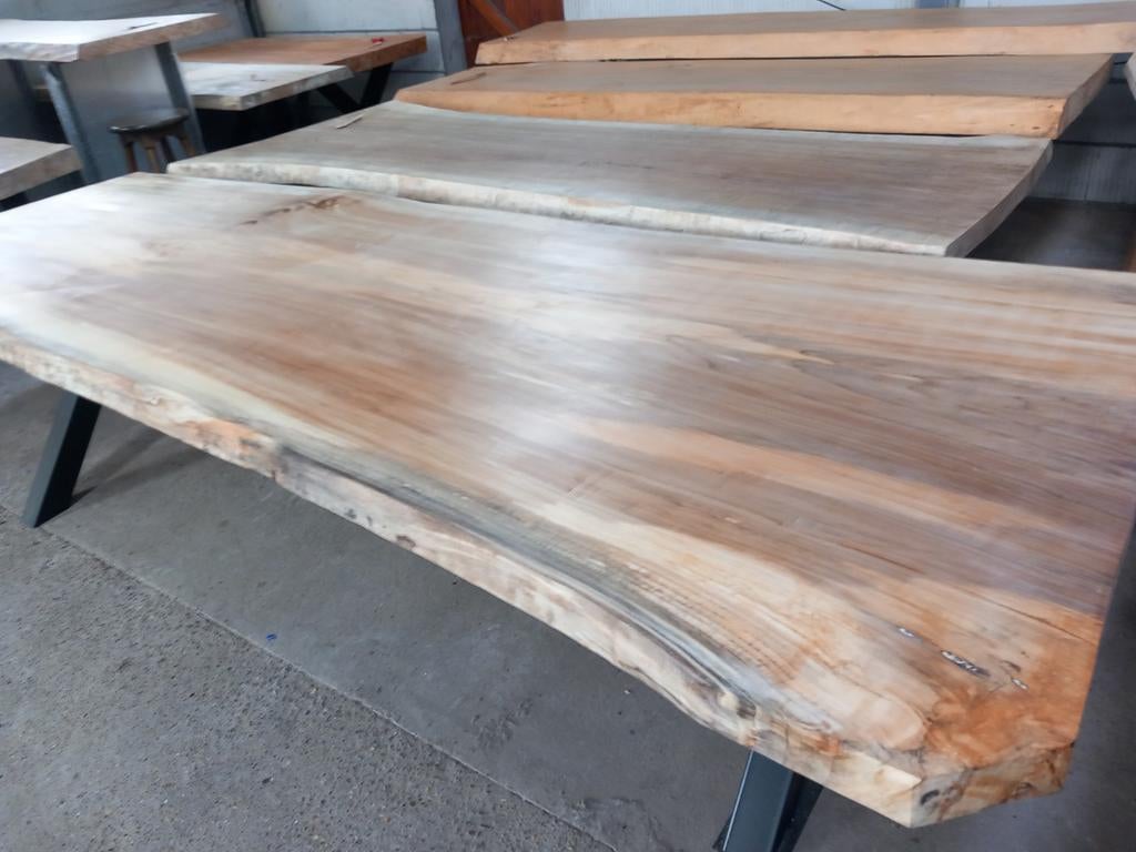 BOOMSTAM TAFELS - Houten tafels,  Tafelbladen planken, Ophalen, 100 tot 150 cm, Eiken, Overige vormen