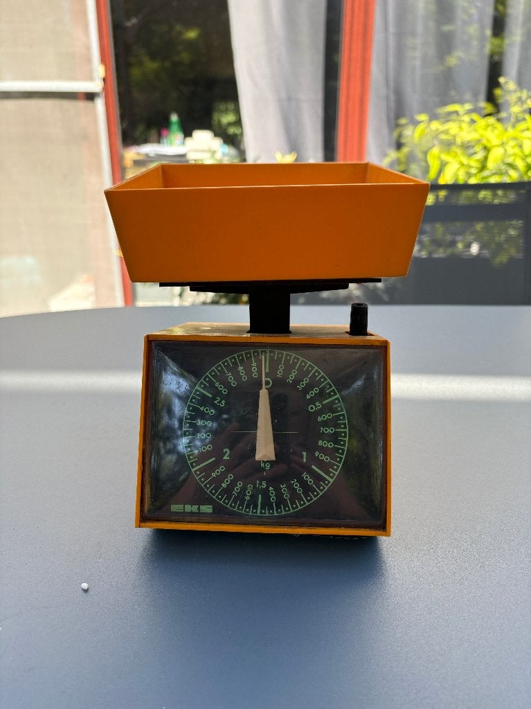Vintage EKS Keukenweegschaal – Space Age Oranje, Ophalen of Verzenden