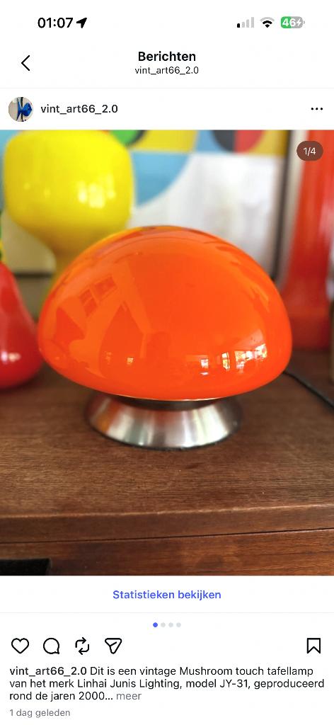 Lampe tactile Mushroom, Enlèvement ou Envoi