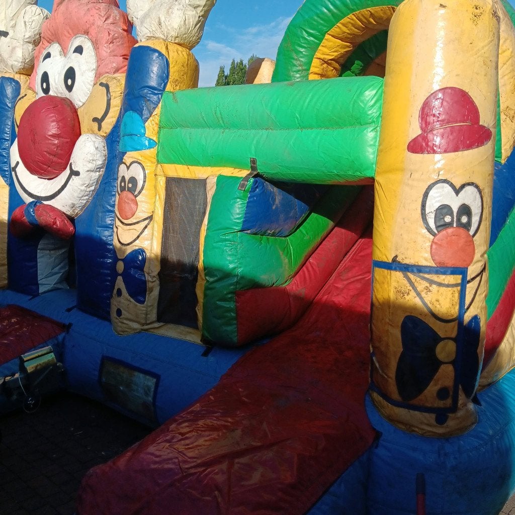 springkasteel clown multiplay te koop, Ophalen, Gebruikt