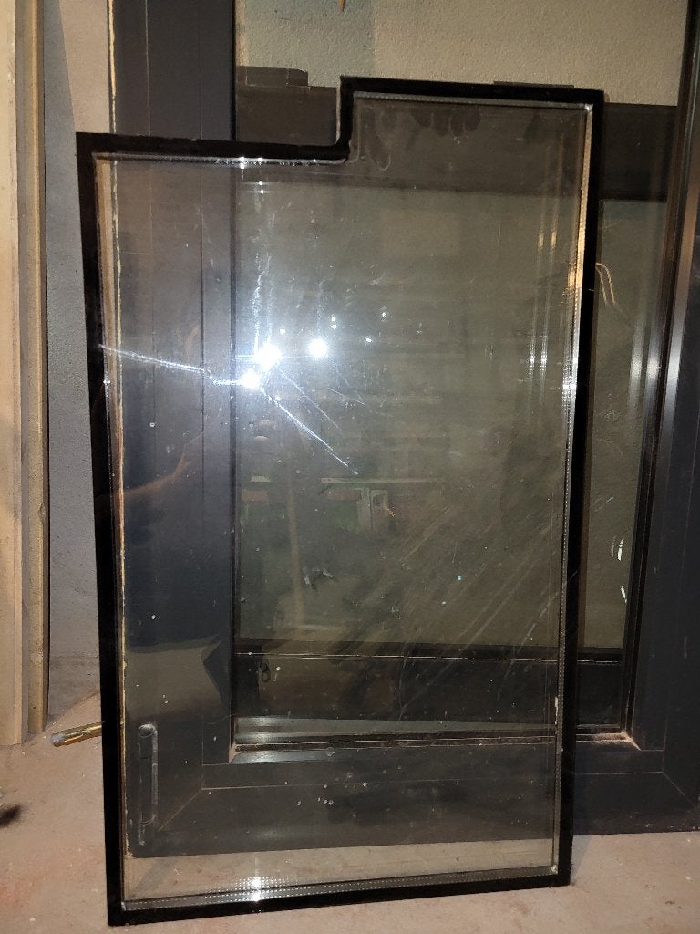 Bovenlicht met dubbel glas – antraciet, Doe-het-zelf en Bouw, Ophalen, Gevelraam of Ruit, Gebruikt, Minder dan 80 cm