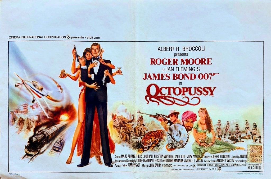 Affiche cinéma originale James Bond Octopussy 1983, Collections, Enlèvement ou Envoi, Rectangulaire horizontal, A1 jusqu'à A3