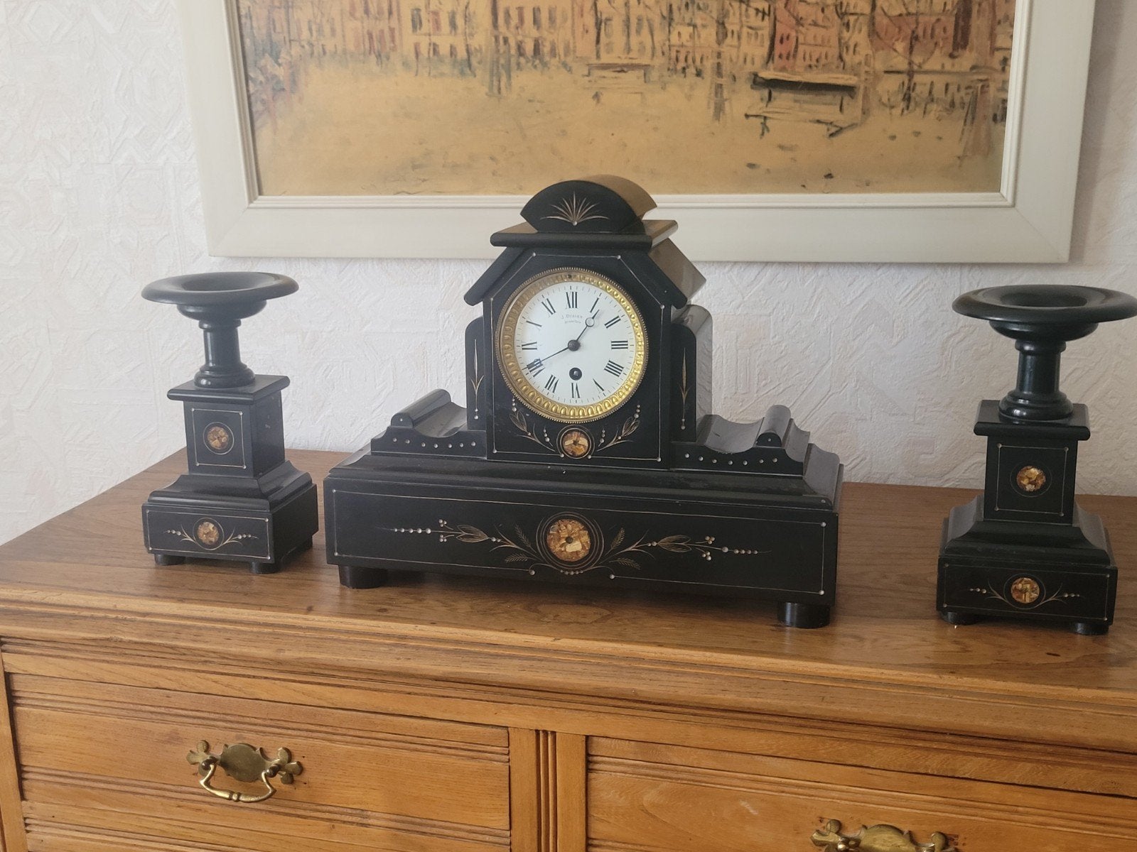 horloge marbre noir, Enlèvement