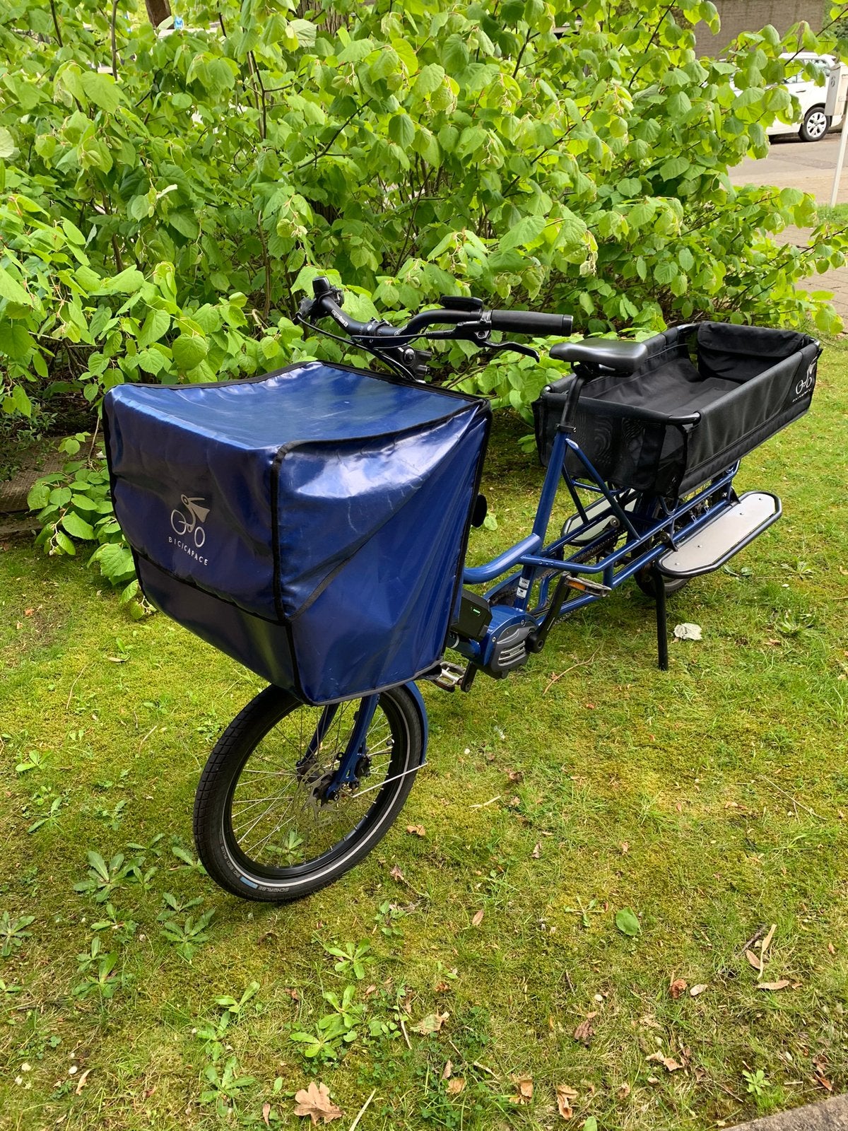BICICAPACE E-JUSTLONG STEPS 8v sapphire blue, Fietsen en Brommers, Fietsen | Bakfietsen, Gebruikt, Elektrisch, 2 kinderen, Schijfrem