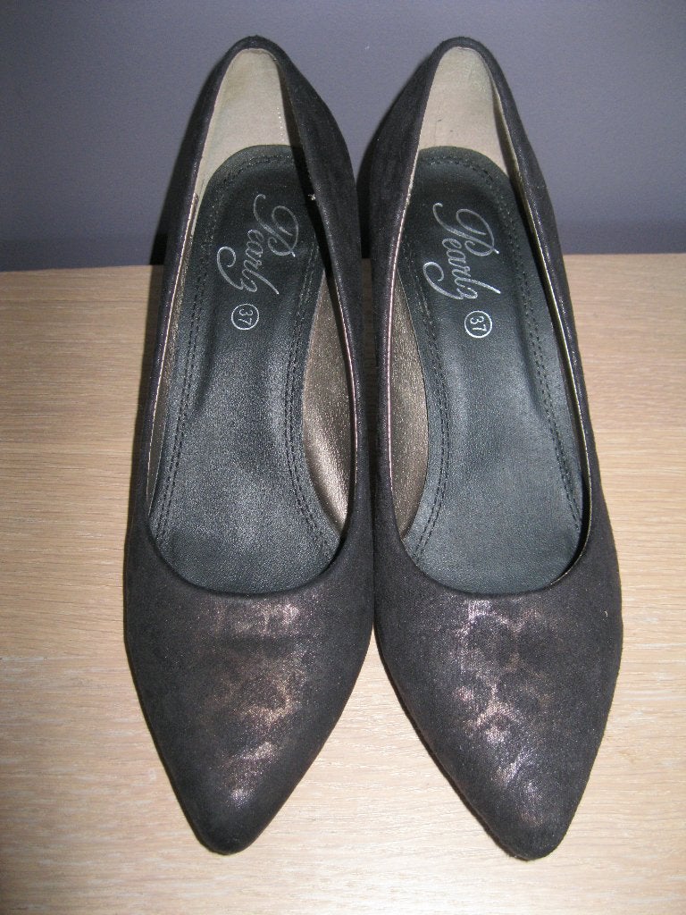 Pumps bruin met dierenprint maat 37 in prima staat, Enlèvement ou Envoi, Escarpins, Comme neuf, Brun