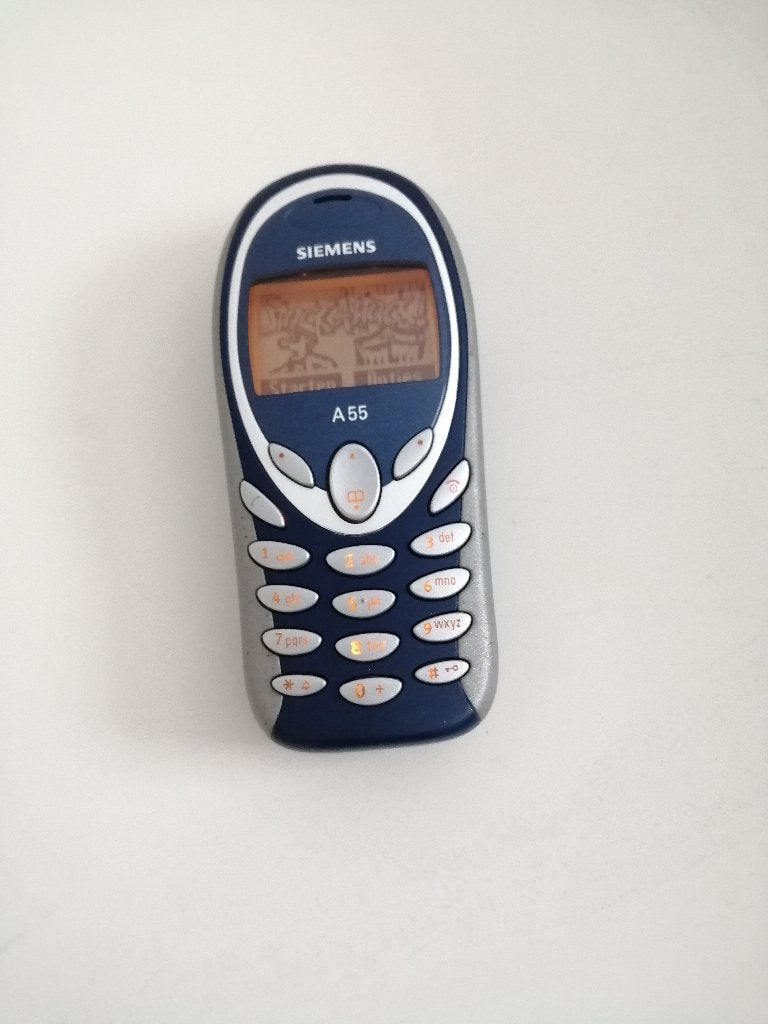 OP=OP!!!! ZEER ZELDZAME SIEMENS A55 BLUE/SILVER + ADAPTER!, Telecommunicatie, Mobiele telefoons | Siemens, Verzenden, Gebruikt