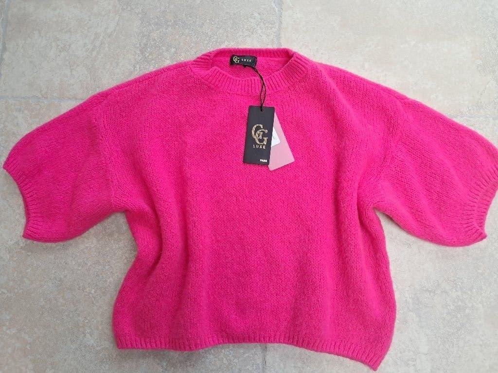 Prachtige fel roze zachte trui mt Large, Enlèvement ou Envoi, Neuf, Taille 42/44 (L), Rose