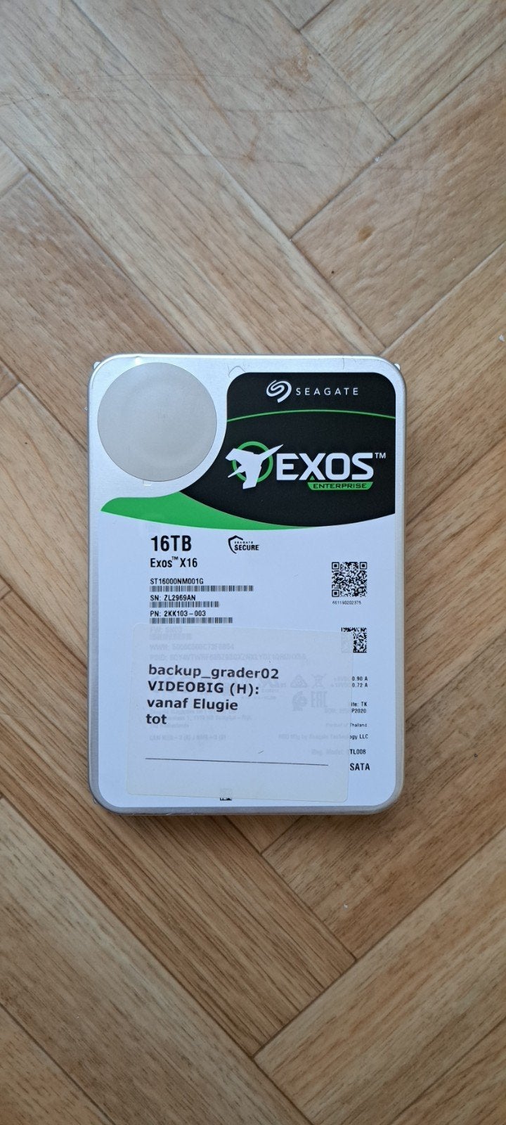 16TB Seagate Exos X16 HDD gloednieuw, Computers en Software, Ophalen of Verzenden, HDD