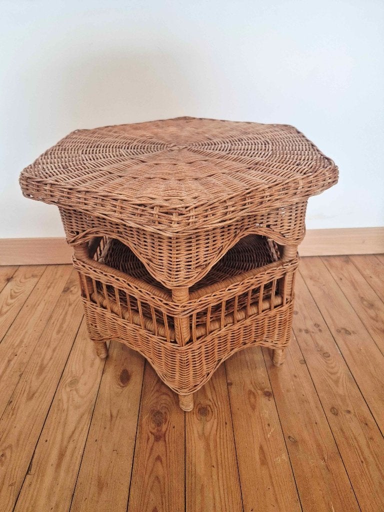 Petite table vintage en rotin, Enlèvement
