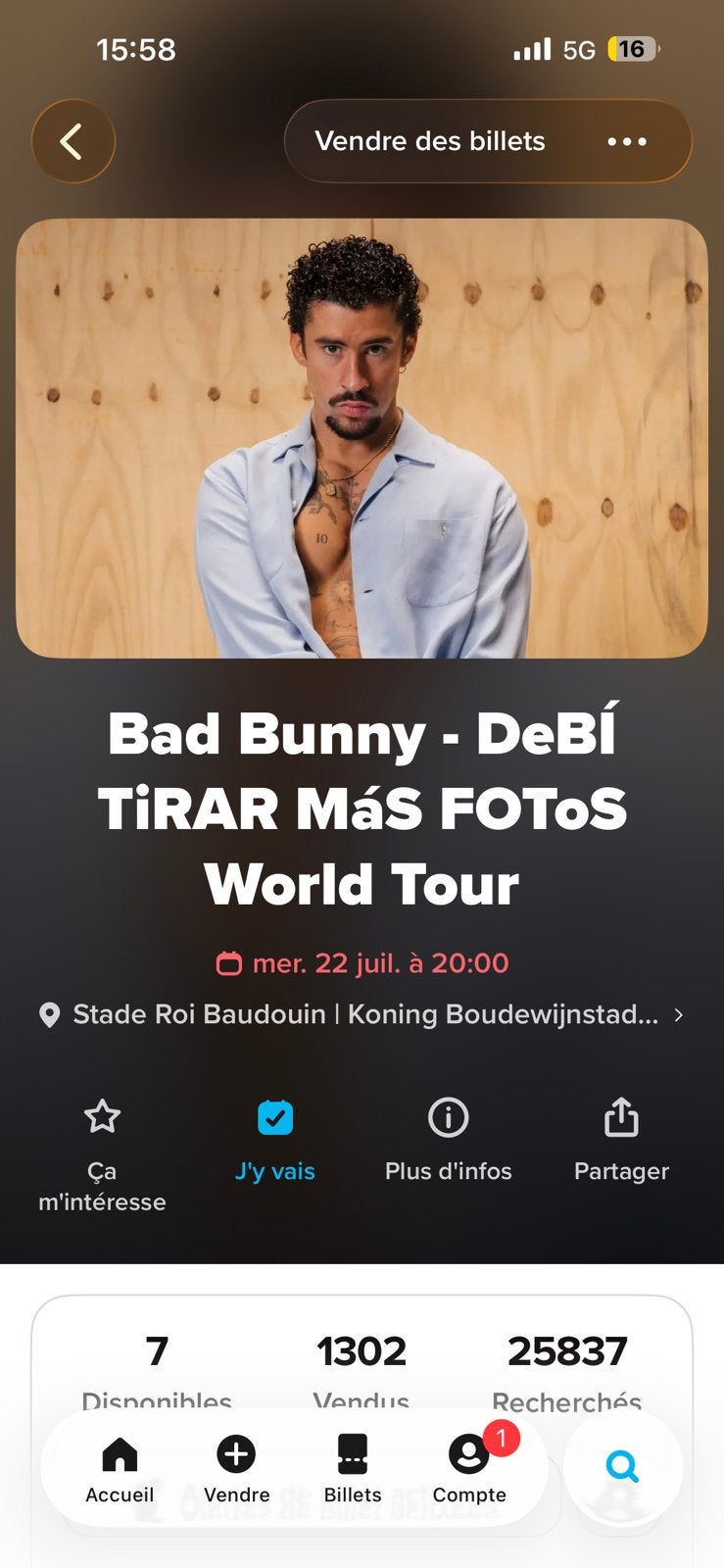 Concert Bad Bunny Ticket
