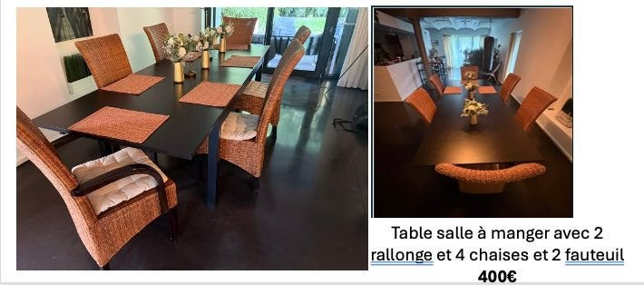 Table de salle a manger et 6 chaises, Ophalen, Zo goed als nieuw