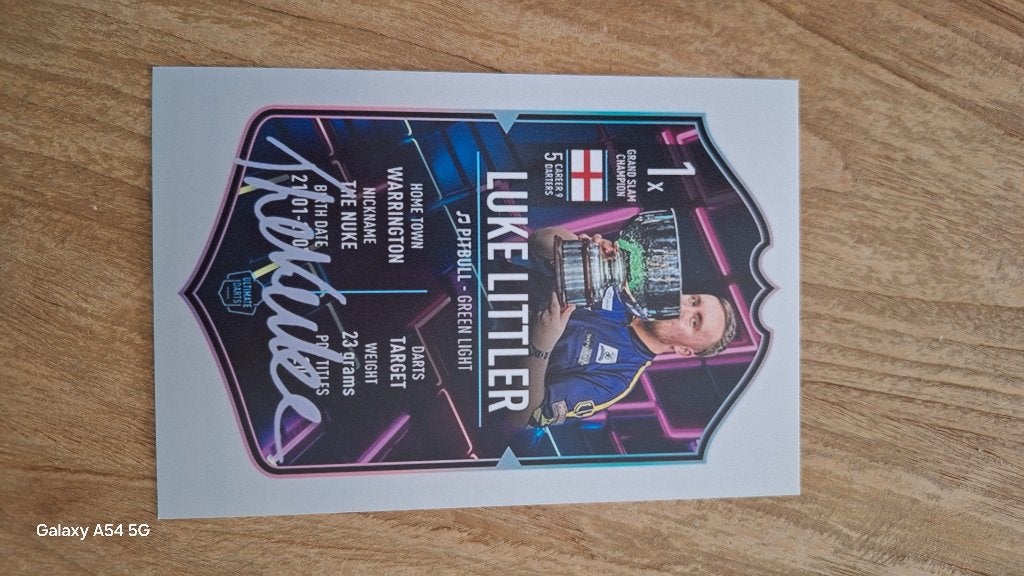 Foto met handtekening (print); Luke Littler # Darts, Ophalen of Verzenden, Nieuw, Overige typen