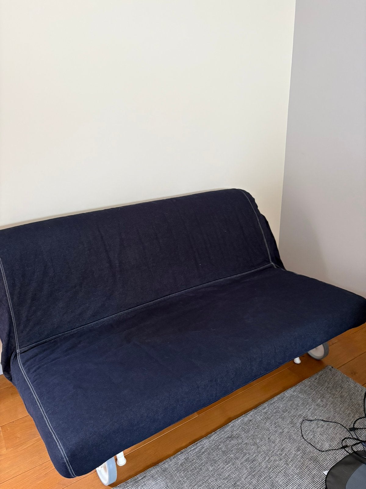 Zetelbed dubbel, Huis en Inrichting, Slaapkamer | Slaapbanken, Ophalen, Gebruikt, Blauw, Twijfelaar