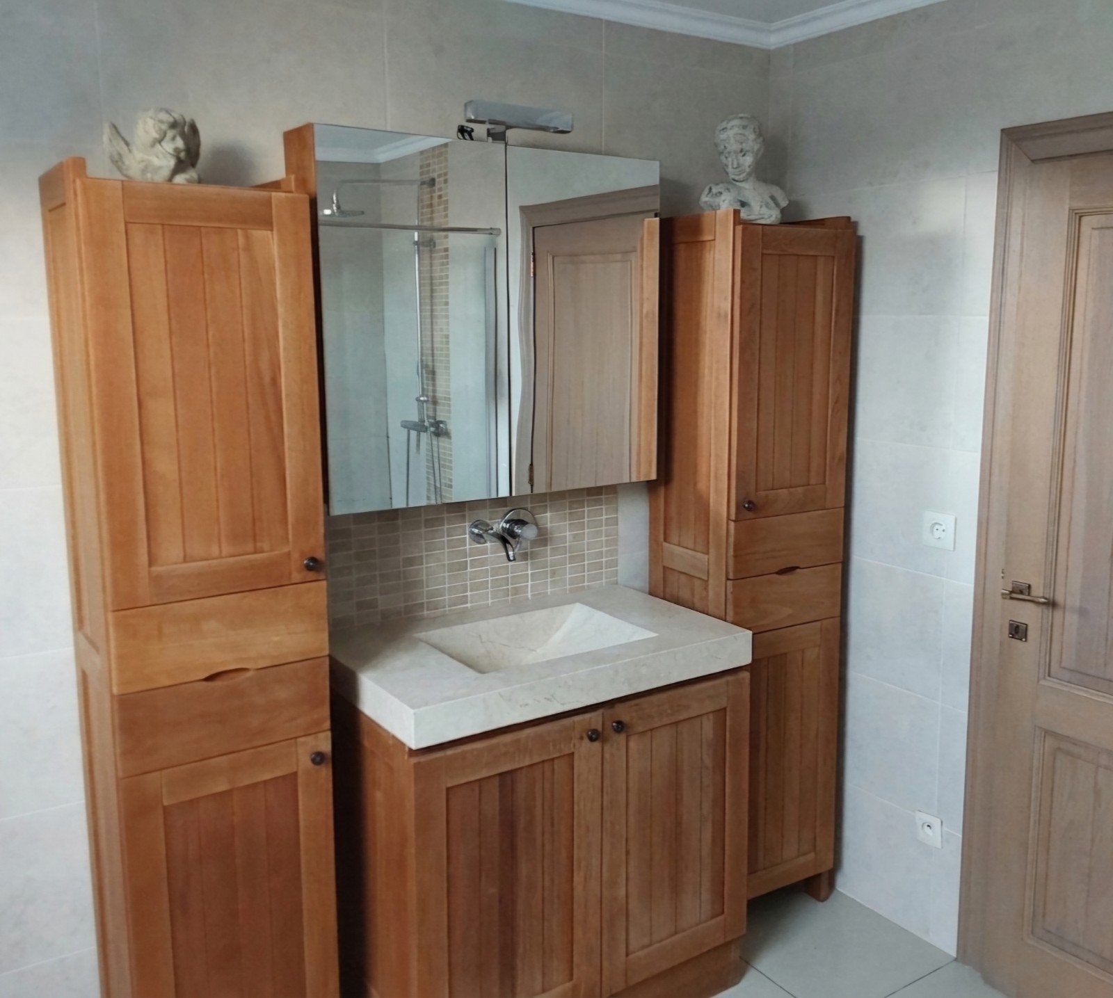 Meuble de salle de bain en teck, Maison & Meubles, Enlèvement, Utilisé, 50 à 100 cm, Autres types