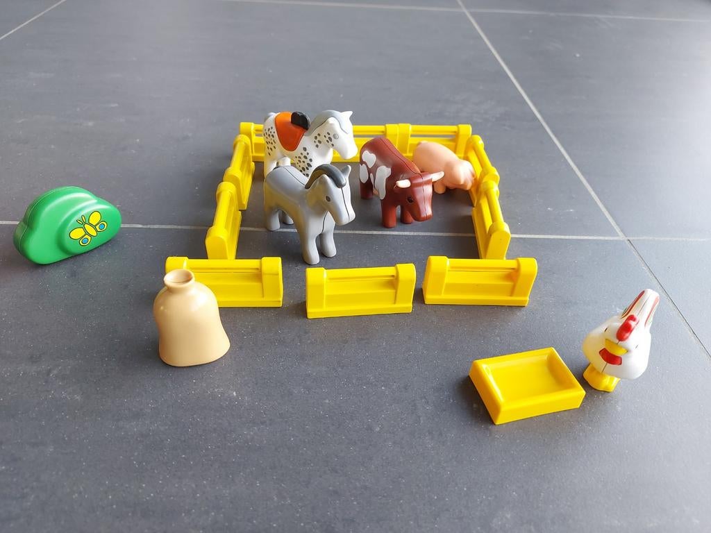 Playmobil 123 weide met dieren van de boerderij, Ophalen of Verzenden, Zo goed als nieuw