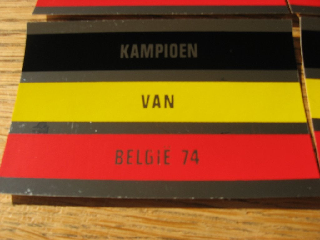 Vintage Stickers Kampioen van Belgie 74, Verzamelen, Ophalen of Verzenden, Nieuw, Sport