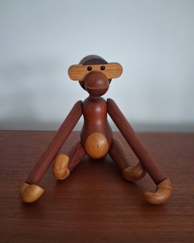 Vintage Kay Bojesen aapje, teak Deens design, oude versie, Antiek en Kunst, Ophalen of Verzenden, Beeld, Hout, Gemerkt