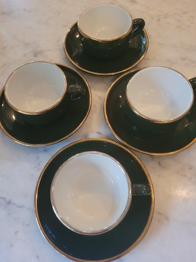 Antieke bistro mokkatassen, Antiek en Kunst, Antiek | Servies los, Ophalen of Verzenden