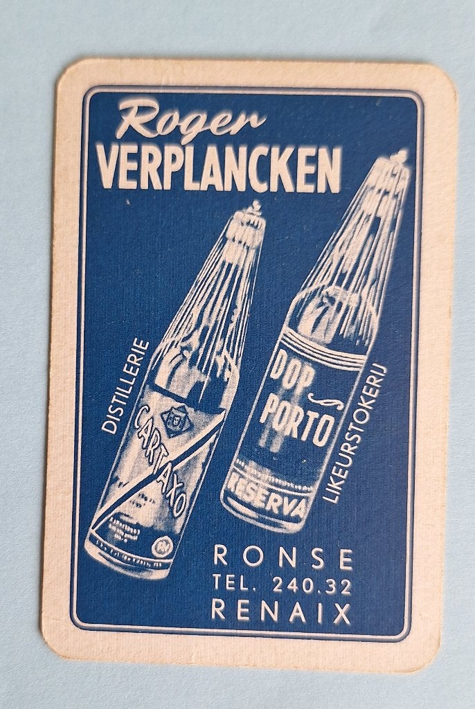 Carte à jouer Ronse_Verplancken Distillery Tel240_Blauw_314, Enlèvement ou Envoi, Utilisé, Carte(s) à jouer