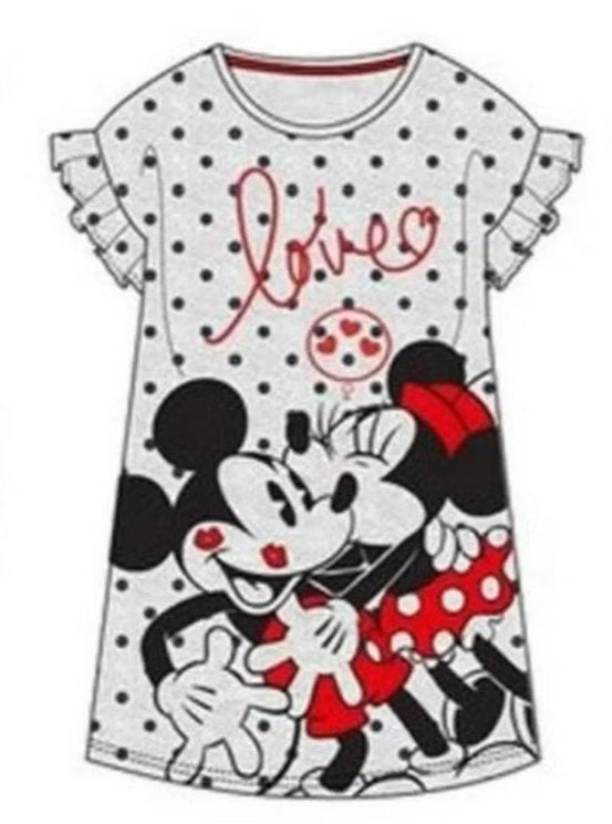 Minnie en Mickey Mouse Nachthemd Grijs - Maat 116 - 128, Kinderen en Baby's, Kinderkleding | Maat 116, Disney, Nacht- of Onderkleding