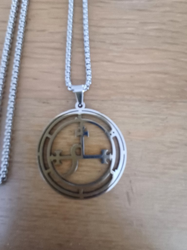 Gothic - Lilith zegel ketting, Handtassen en Accessoires, Kettingen, Nieuw, Ophalen of Verzenden, Zilver, Overige materialen
