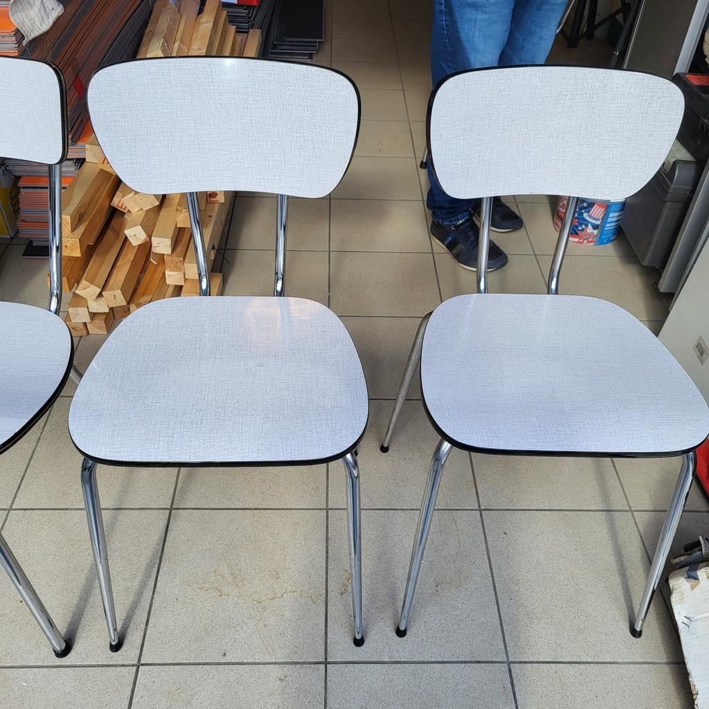 2 Vintage formica stoelen, Enlèvement, Utilisé
