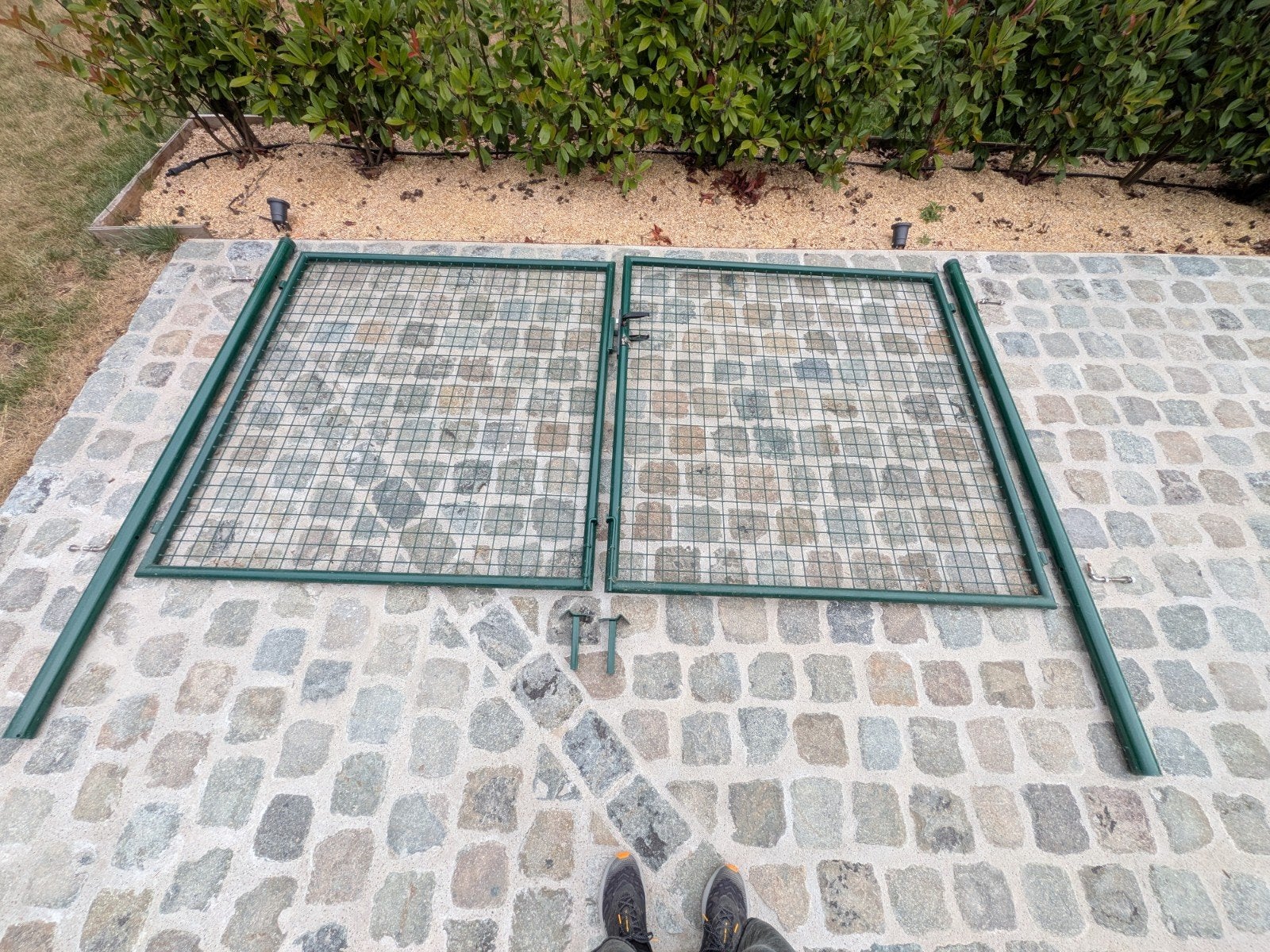 portail double ouvrant acier galvanisé vert, Jardin & Terrasse, 200 cm ou plus, Portail battant, Acier, Enlèvement