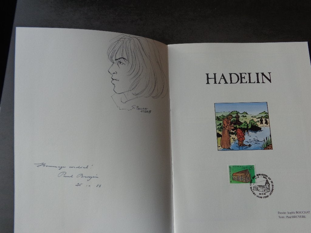 Stripboek „Hadelin” + opdracht, stempel en envelop, Ophalen