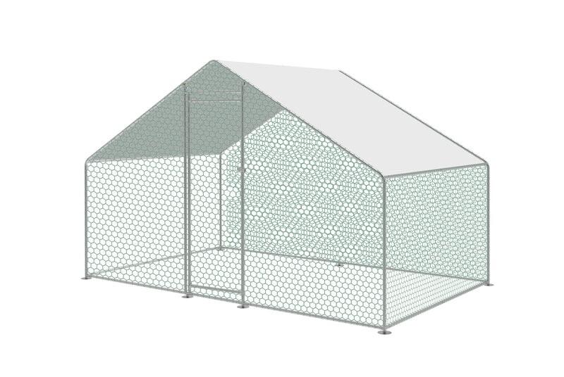Metalen kippenren met dak .95m