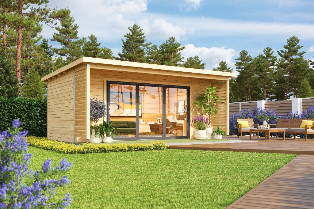 NOUVELLE cabane en rondins moderne de 44 mm : Liverpool 3, Envoi, Neuf