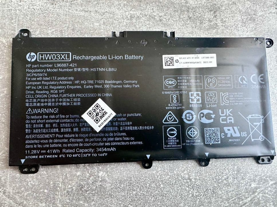 Batterie HP HW03XL d’origine – Testée et fonctionnelle, Informatique & Logiciels, Accumulateurs & Batteries, Enlèvement ou Envoi