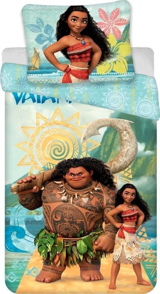 Vaiana eenpersoons Dekbedovertrek 140 x 200 - Disney -Katoen, Kinderen en Baby's, Nieuw, Ophalen of Verzenden, Dubbelzijdig, Meerkleurig