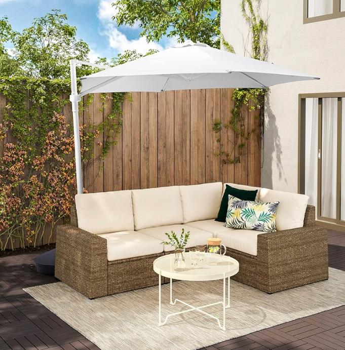 Witte zwevende parasol nieuw in verpakking nog een aantal, Tuin en Terras, Parasols, Ophalen of Verzenden, Zo goed als nieuw