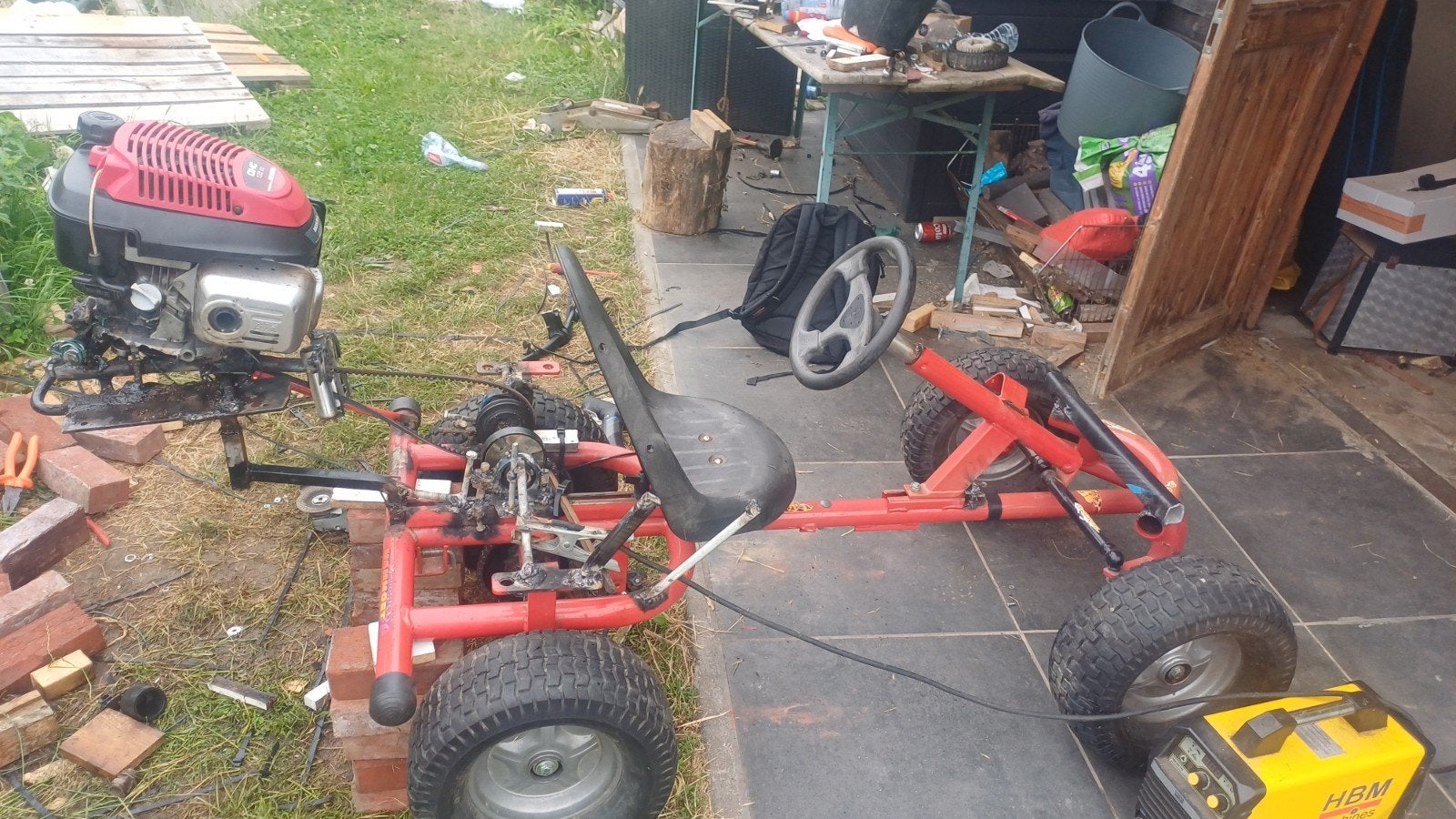 zelfgemaakt diy go kart, Sport en Fitness, Karting, Ophalen, Gebruikt, Kart