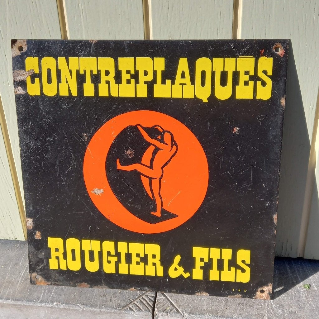 emaille reclamebord voor multiplex ca 1960, Ophalen of Verzenden, Zo goed als nieuw, Reclamebord