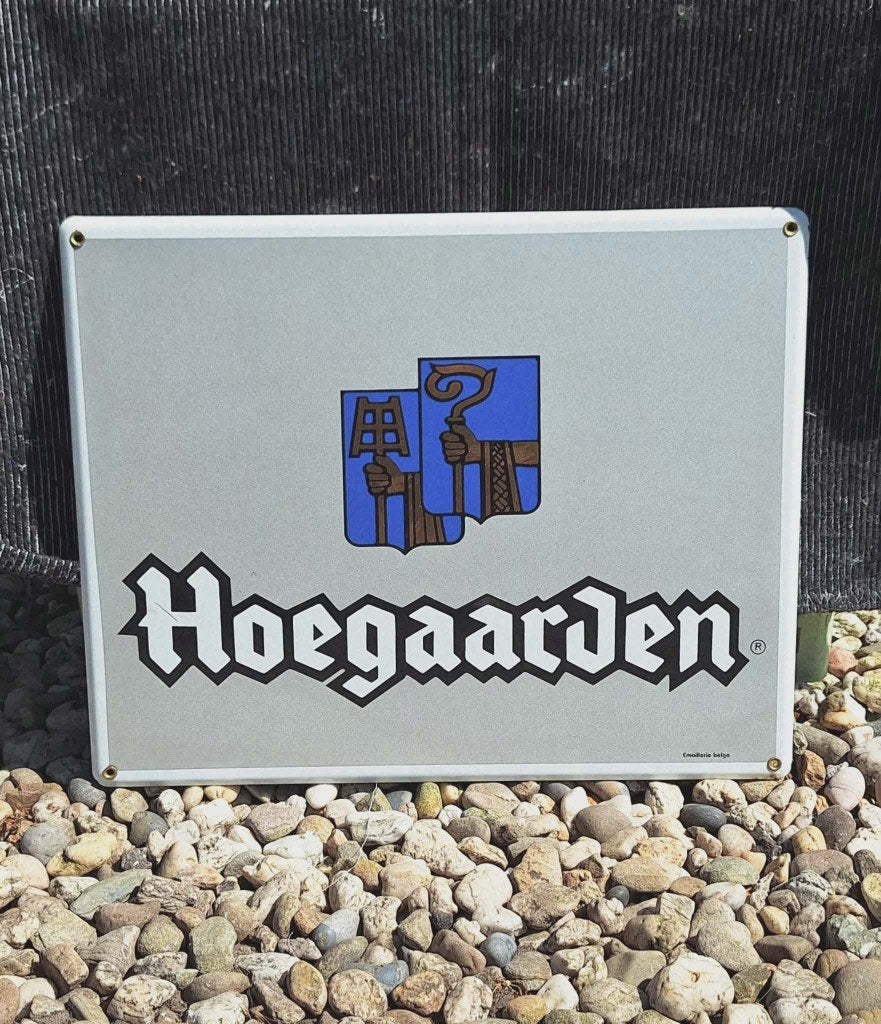 Hoegaarden emaille bier reclamebord, Emaillerie Belge., Verzamelen, Ophalen of Verzenden, Gebruikt, Reclamebord
