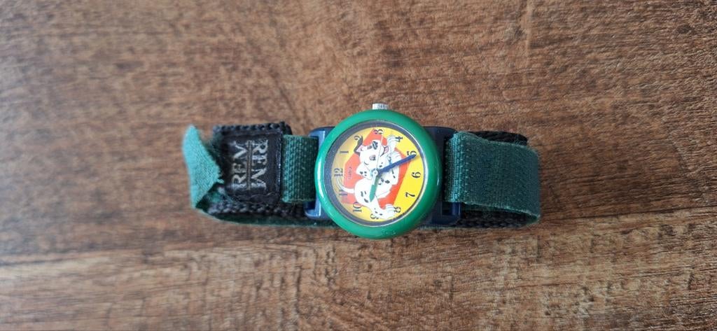 Disney kinderhorloge  - 101 Dalmatiërs, Ophalen of Verzenden, Gebruikt, Groen, Jongen of Meisje