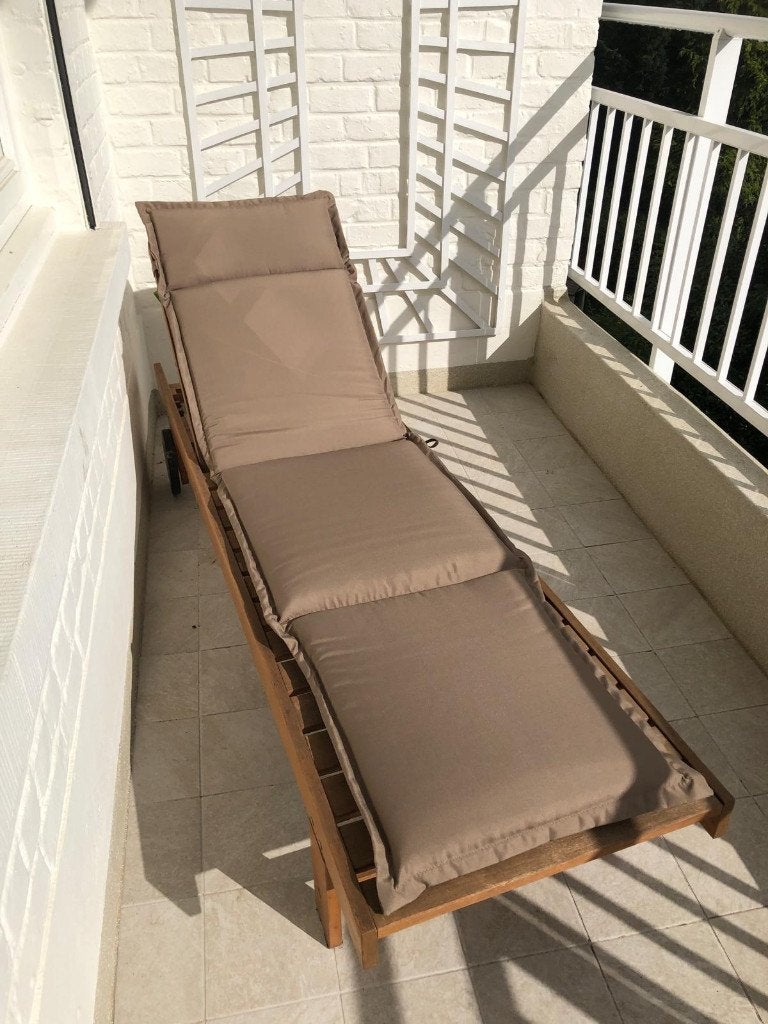 chaise longue de jardin en bois avec matelas, Enlèvement, Utilisé, Bois de teck, Réglable