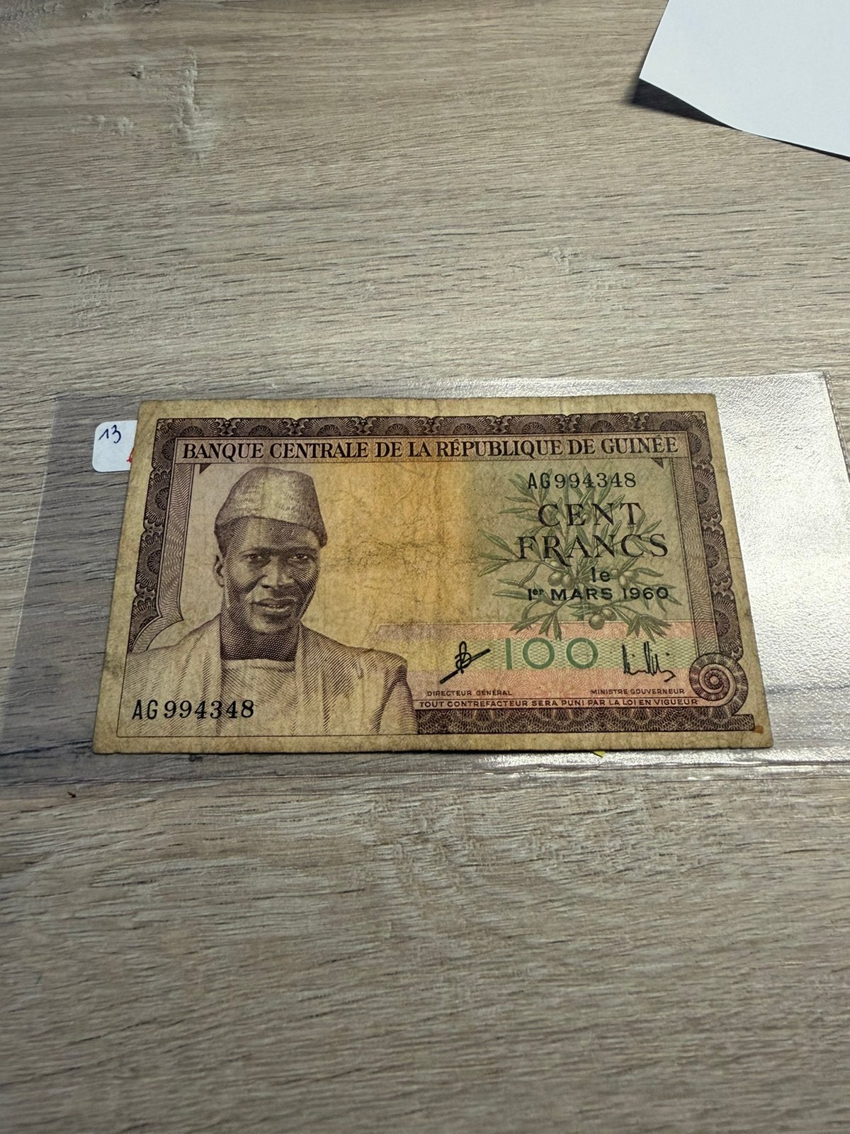 100 francs Guinee 1960!, Ophalen of Verzenden