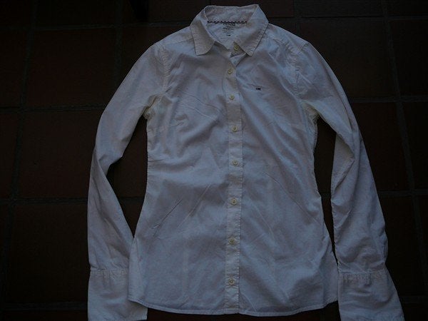 Mooie witte hemdbloes Hilfigher S, Ophalen, Tommy hilfiger, Wit, Maat 34 (XS) of kleiner