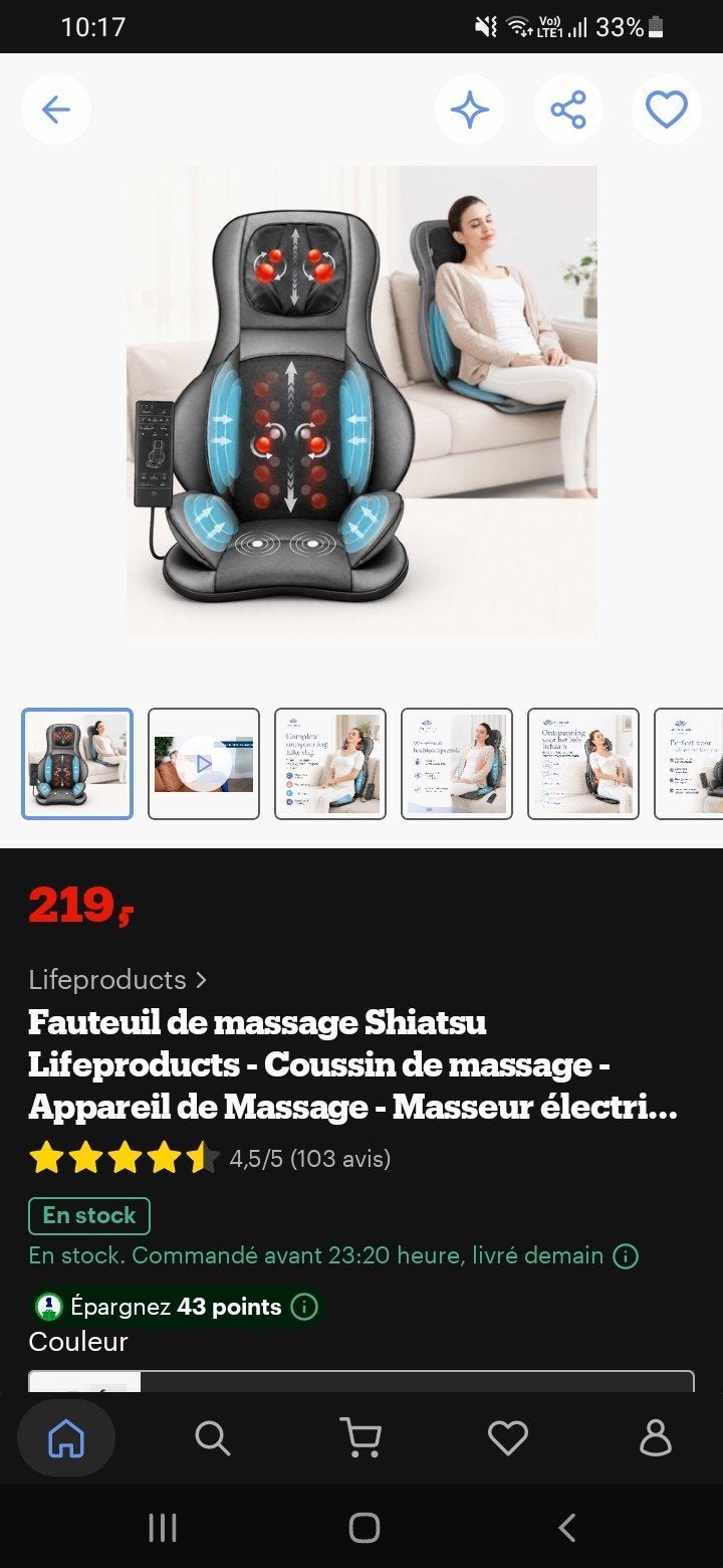 siège massant et chauffant, Enlèvement, Comme neuf, Chaise de massage ou Coussin
