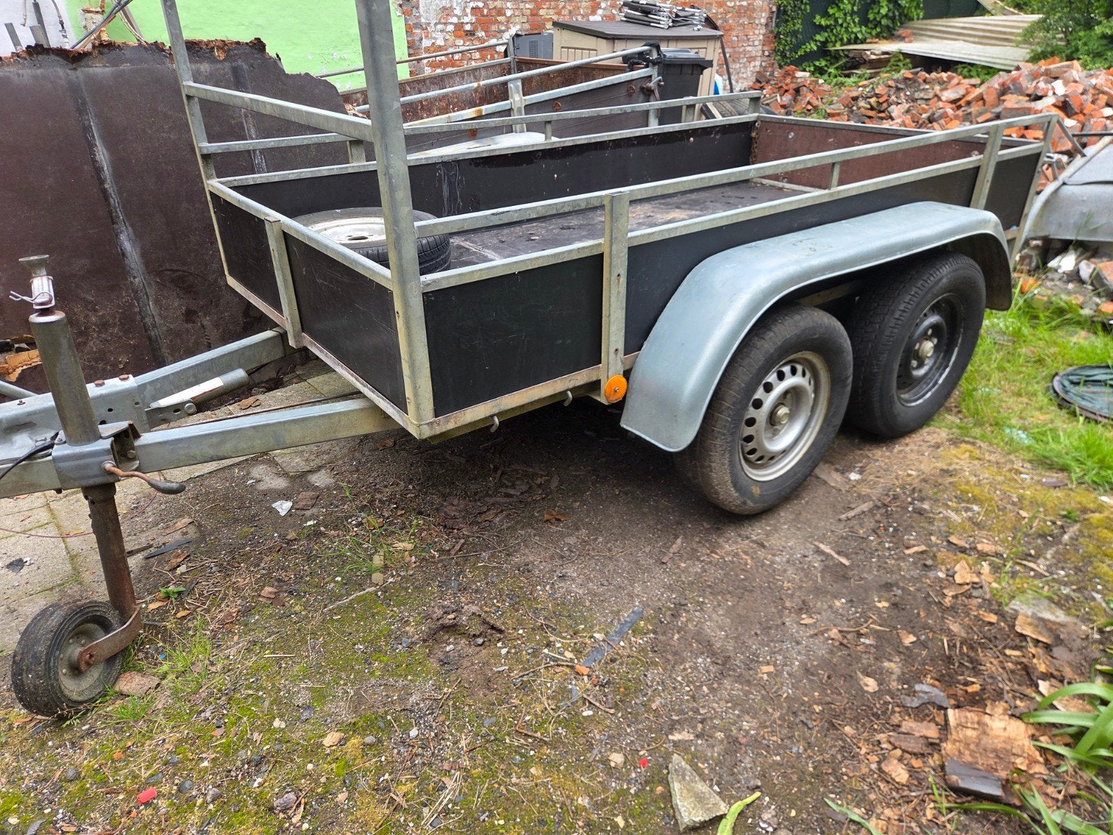 aanhangwagen dubbelas geremd met papieren 127x257, Auto diversen, Aanhangers en Bagagewagens, Ophalen