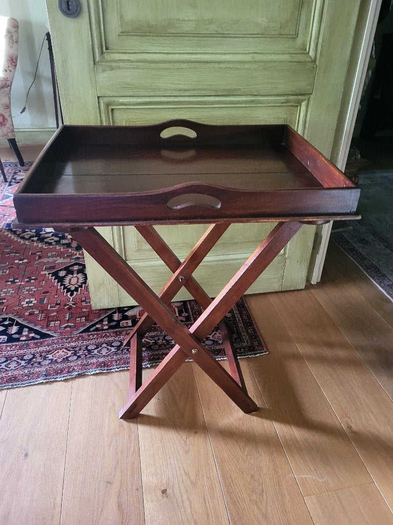 Antieke mahoniehouten butlertray, Ophalen