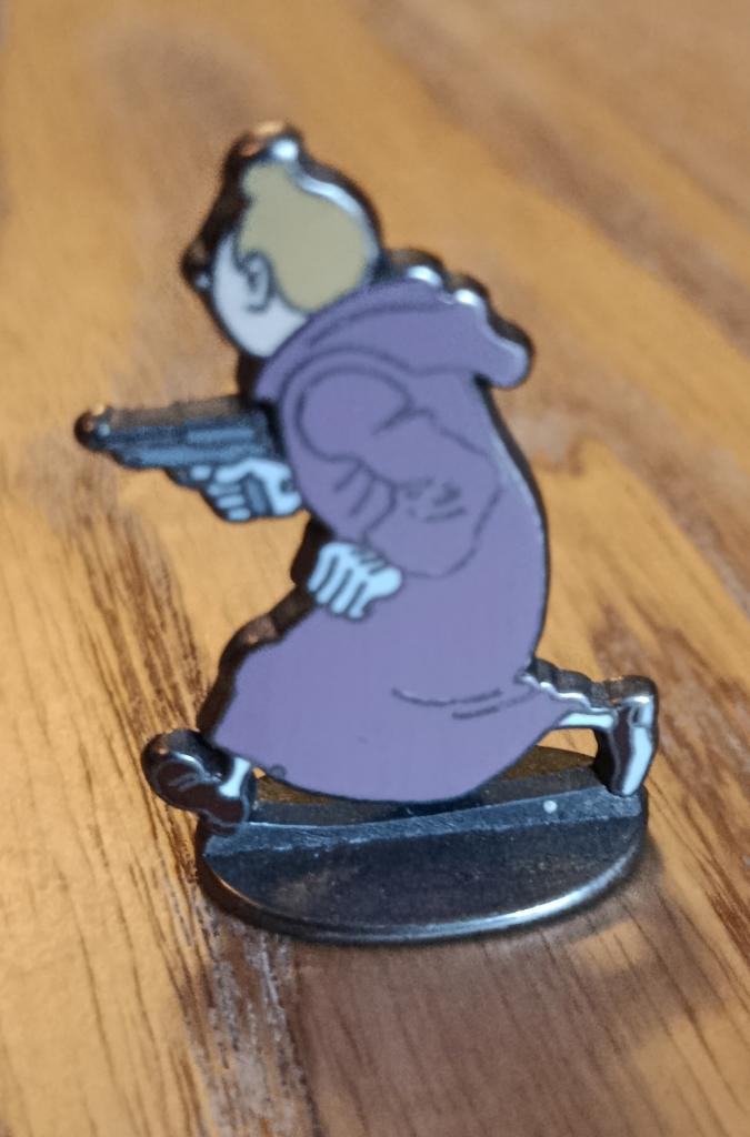 Tintin metalen hoekfiguur uit 1994 - TINTIN, Verzamelen, Beelden en Beeldjes, Ophalen of Verzenden, Zo goed als nieuw, Overige typen